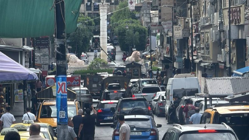 Part of the presence of the occupation forces in the vicinity of Almanara square in the center of Ramallah.