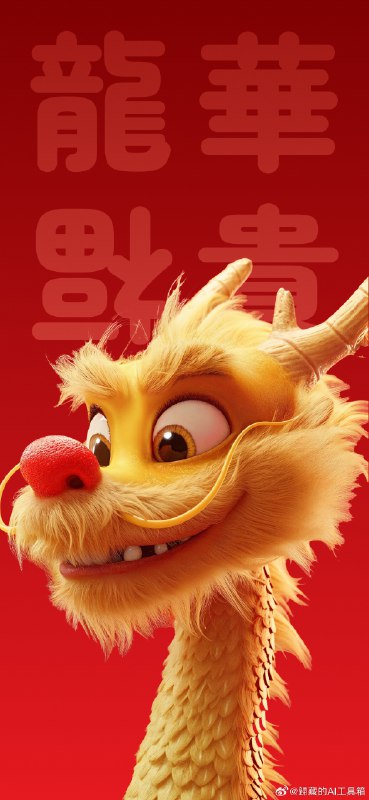新年贺图来了，祝各位龙华福贵、万事兴龙，龙年加油朋友们