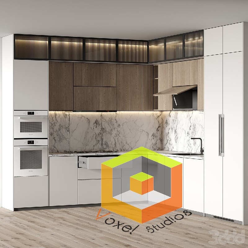 Voxel studios 3D Object: #آبجکت_آشپزخانهآبجکت آشپزخانه مدرن Pro3dsky به همراه متریال ها.آیدی:@Voxel3DVray