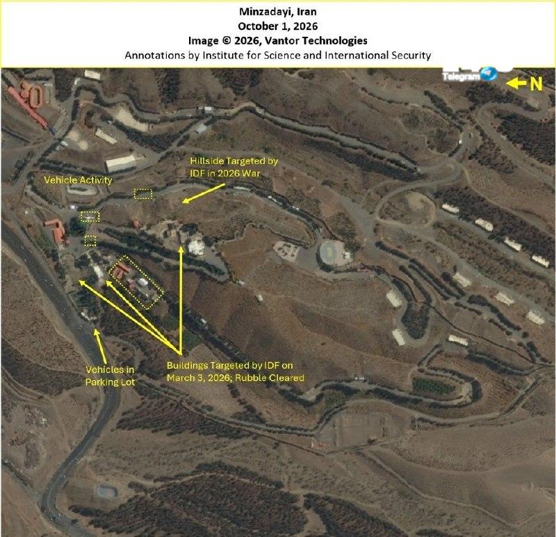 🇮🇱 Satellite images from the Institute for International Security and Science from the last few months show a significant renewal of activity at Minzdai, a nuclear weapons development complex northeast of Tehran, which Israel uncovered during the war.