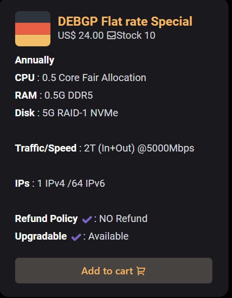 #通知 德国 9950X放货Restock For DEBP 9950X CPU年付账单 Annually Only优惠后20.5USD使用优惠 Use Coupon[GREATDAY]