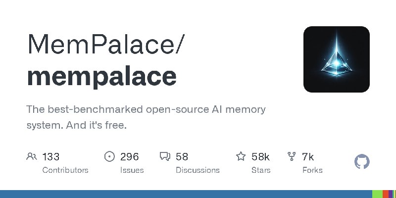 GitHub - MemPalace/mempalace: The best-benchmarked open-source AI memory system. And it's free.