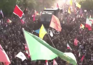 טקס הלוויה של גופתו הטהורה של ההרוג סעיד עלי חמינאי בנג'ף