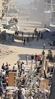 The first moments after the occupation bombed a group of Palestinians in the neighborhood of Sheikh Radwan, northern Gaza.