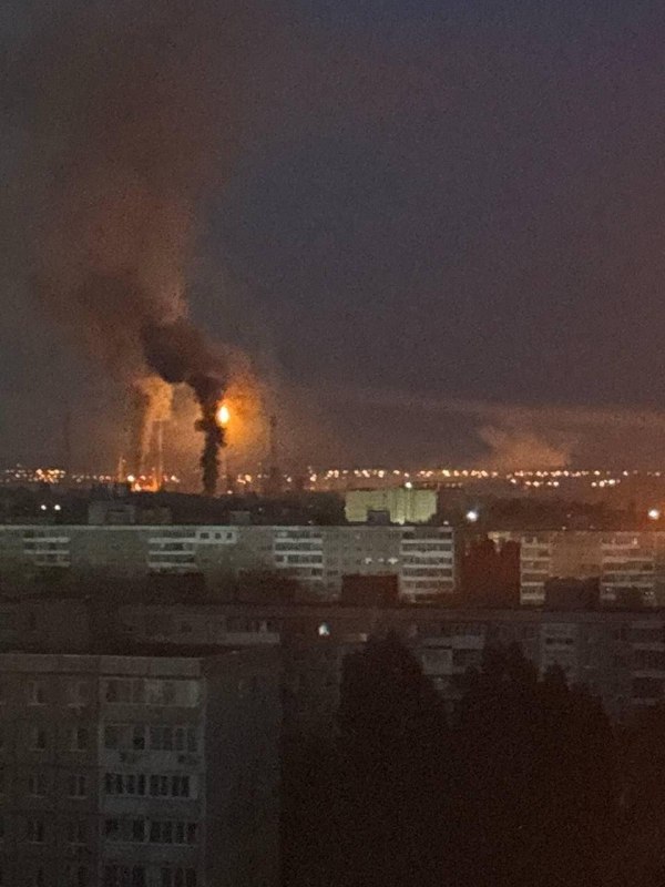 The TANECO Nizhnekamsk Oil Refinery in Tatarstan was also hit overnight by Ukrainian FP-1 drones, with a large fire reported at the site.