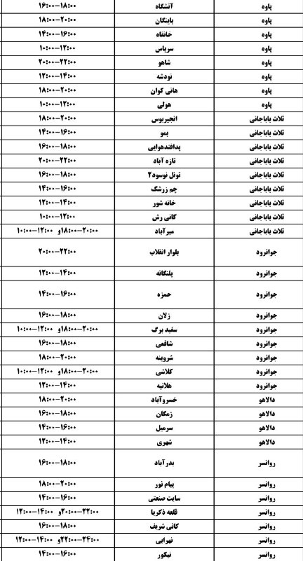 پایگاه خبری شاهو نیوز: 🔊 #اطلاعیه| برنامه احتمالی قطع برق در شهرستان های اورامانات فردا یکشنبه 1 شهریورماه ۱۴۰۵🆔@shahonews