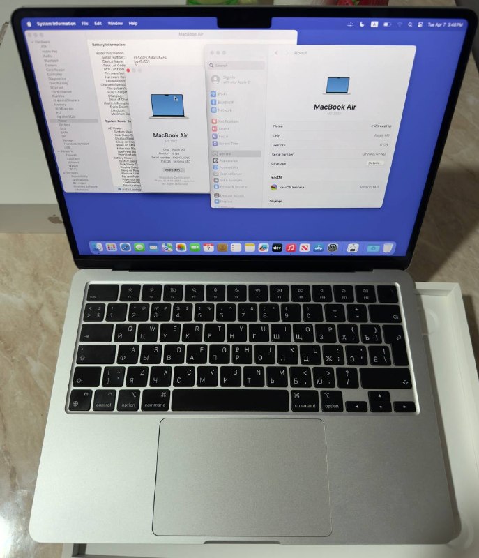 MacBook Air m2 2022 года, 8 ГБ, 256 ГБ SSD — фото 1
