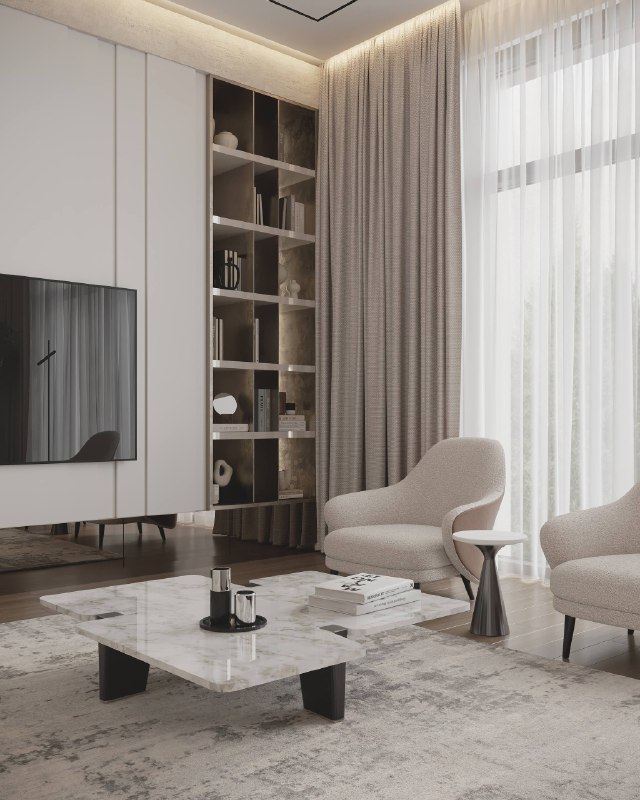 Телевизор не должен существовать как черное окно в неизвестности на вашей стене Мы собрали для вас несколько вариантов ТВ-зон из наших проектов каж... - изображение 1 - панелью, стеллажом, камином