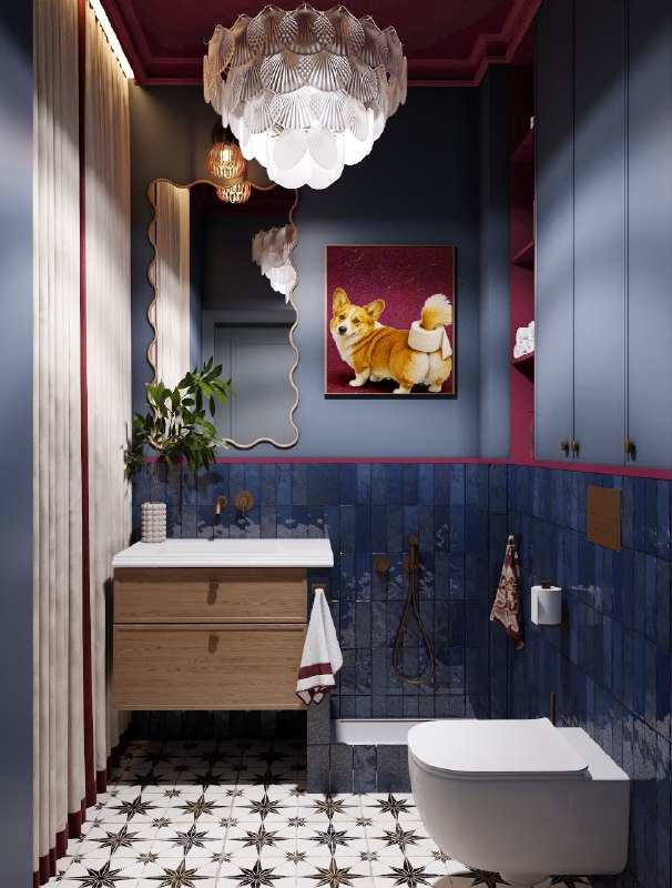 Ой, а посмотрите какая красота, особенно первый вариант Один санузел - два совершенно разных настроения! В первом варианте сделали интерьер более г... - изображение 1 - совершенно, варианте, более