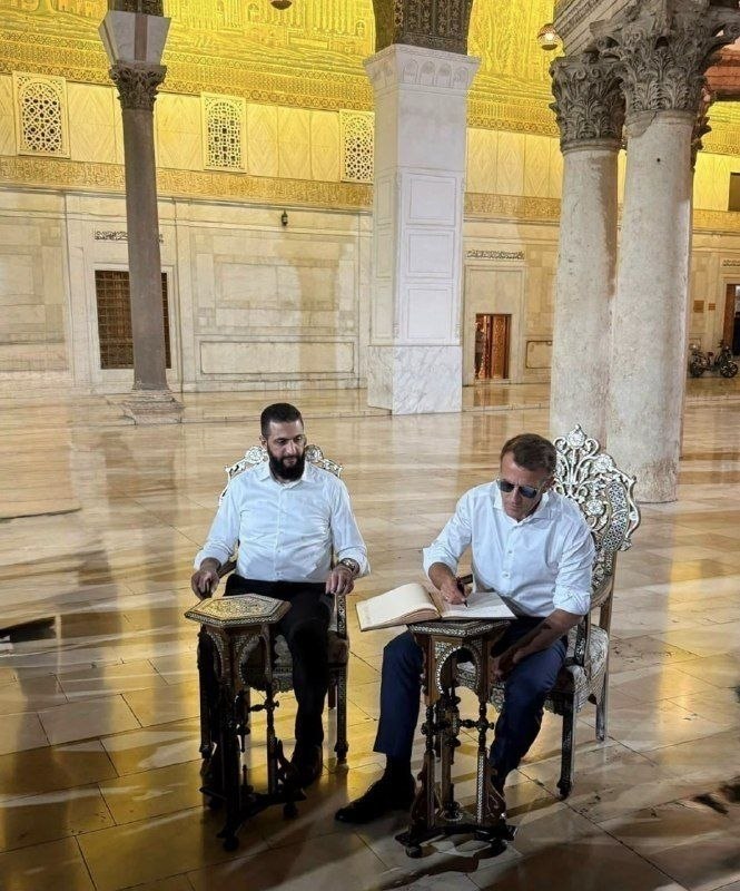 📸 מפגש בין מקרון לג'ולאני בדמשק