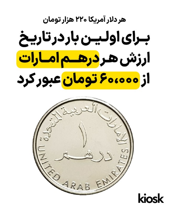 اصفهان خبر: 🔺برای اولین بار در تاریخ ارزش هر درهم امارات از ۶۰۰۰۰ تومان عبور کرد 📌پایگاه اصفهان خبر@khabar_isf