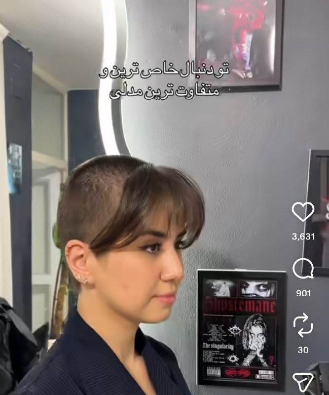 لطفاً گوسفند نباشید !: چند روزیه که توی تیک تاک فارسی این مدل مو برای دخترا ترند شده و همه دارن موهاشونو این مدلی میزنن :@Not_Sheep 🐏🐏چند روزیه