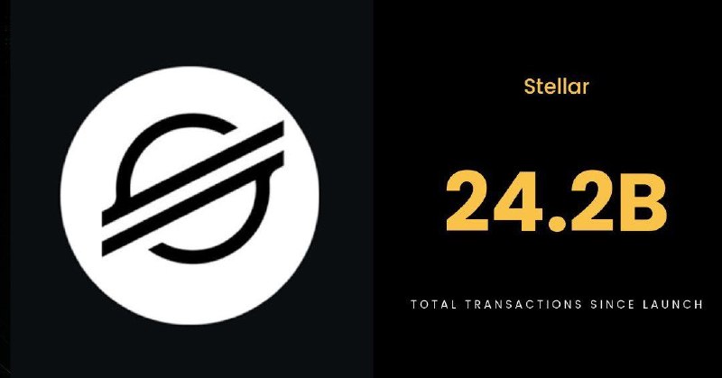 رادیو اقتصاد💯: 🔻استلار از 24 میلیارد تراکنش عبور کرد!📊شبکه Stellar تاکنون حدود 24.2 میلیارد تراکنش پردازش کرده و با 94 اعتبارسنج، در رت