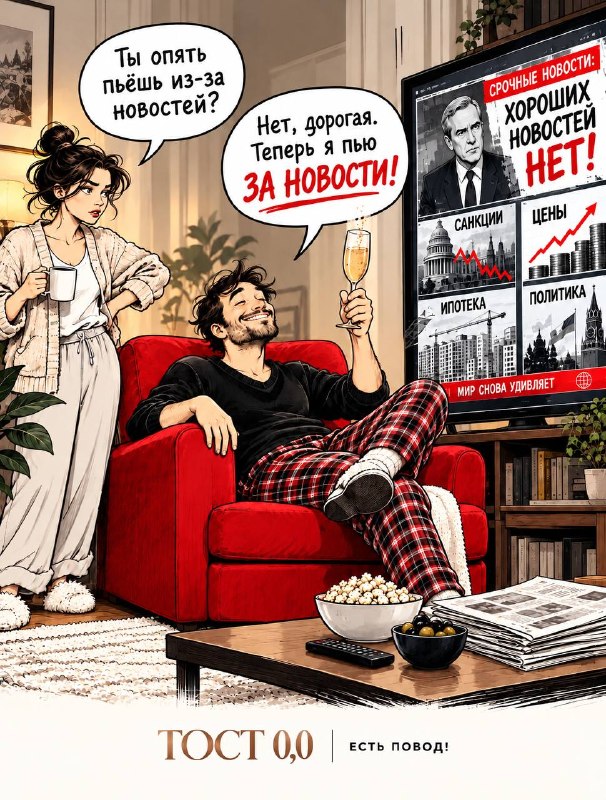כולם דנים בחדשות. אנחנו מרימים להם טוסט. בכל יום אנו הופכים אירועים אמיתיים לכוסות כוסיות שנונות ולקריקטורו…