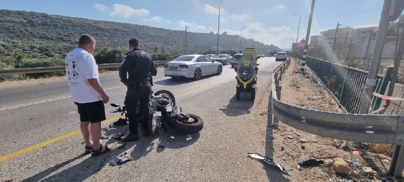 תאונת אופנוע בכביש 66: שני רוכבים נפצעו קשה ובינוני