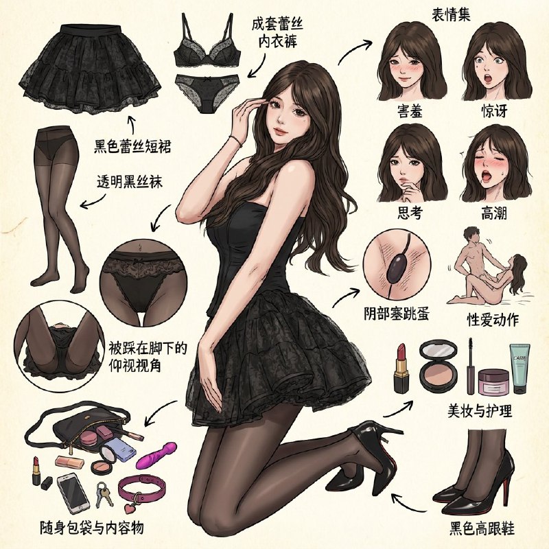 穿搭拆解❤️帮粉丝生成的反差拆解图@aigc1024穿搭拆解❤️帮粉丝生成的反差拆解图@aigc1024