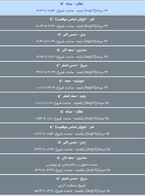 کتابفروشی کتاب غریب: 🔵 ساعات سعد و نحس براساس ساعات شرعی تهران نکات مهم:ساعات بر اساس دستور کتاب مجربات باقر تنظیم می باشدساعت شروع هر کوکب پ