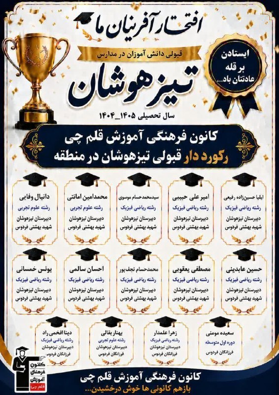 سرایان20: 🌟 درخشش ستارههای پرتلاش ما در آزمون تیزهوشان 🌟با افتخار، موفقیت ارزشمند دانشآموزان عزیزمان در آزمون مدارس استعدادهای د
