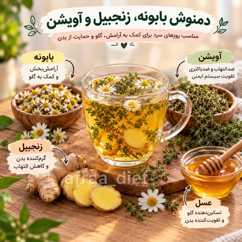 بهداشت جهانی: ⭕️دمنوش‌های مناسب فصل سرما و آنفلوآنزا+ دمنوش‌ها می‌تونن در روزهای سرد به حمایت از سیستم ایمنی بدن، کاهش التهاب، کاهش اح