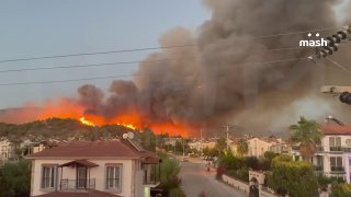 Лесной пожар в Турции подобрался к отелю в центре Фетхие, где отдыхают ростуристы — огонь вспыхнул в 300 метрах от здания. Из ближайших гостишек и жилых домов уже начали эвакуацию.Как рассказали Mash туристы, дым и пламя они заметили около 19:30. Через пол