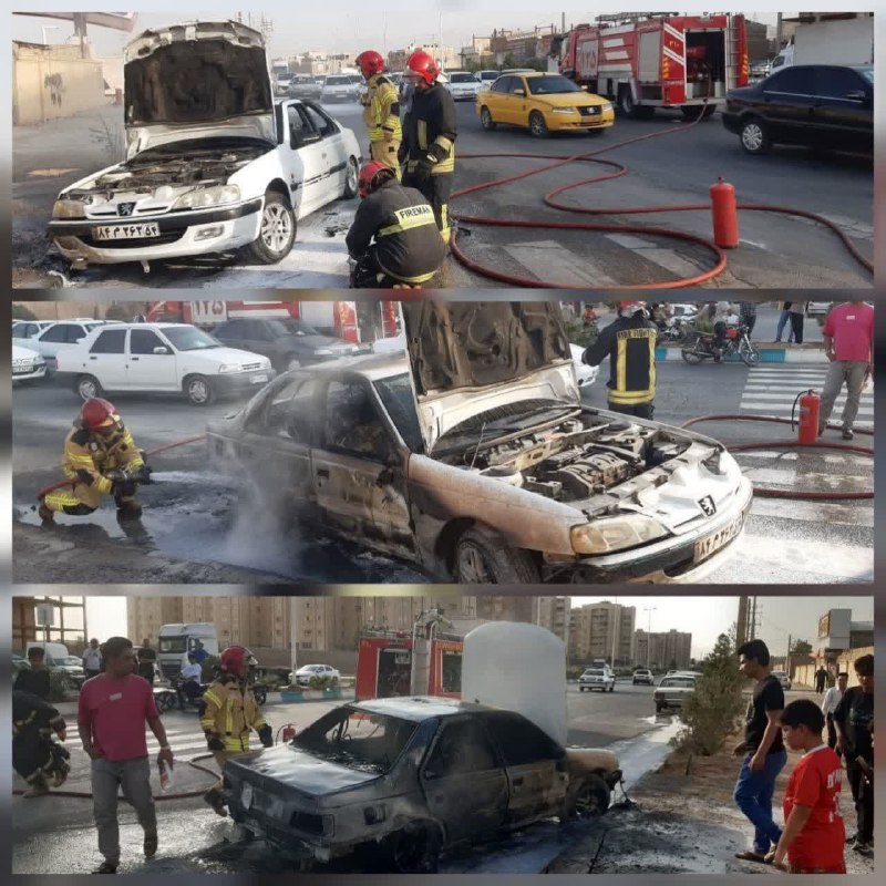 یزد من: مهار آتش‌سوزی خودرو در مجاورت پمپ بنزین یزدسازمان آتش‌نشانی و خدمات ایمنی شهرداری یزد:🔹یک خودروی سواری در محدوده بلوار گ