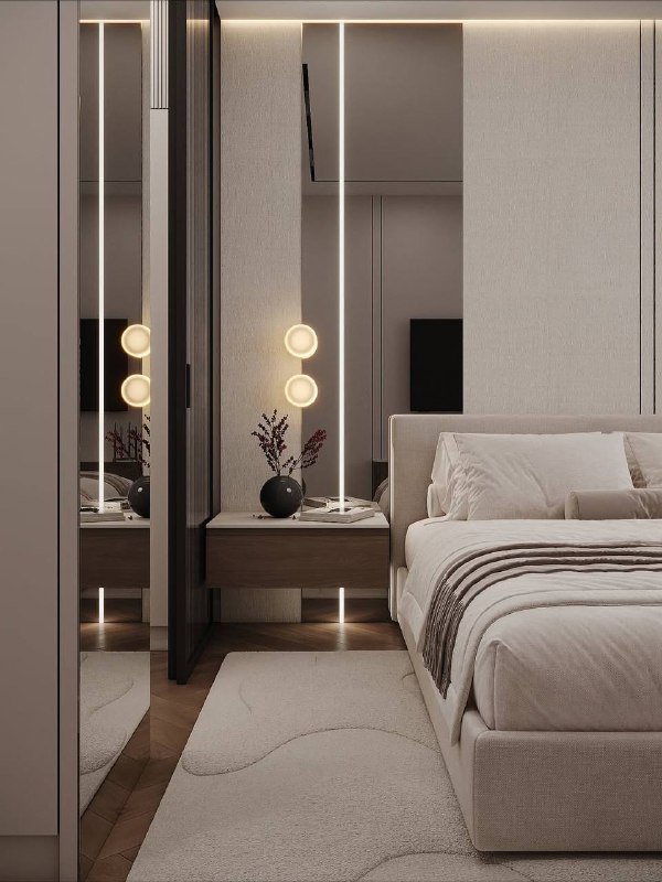 Спальня и небольшая зона для ребенка в однокомнатной квартире. Дизайнер - Айгуль Калимуллин - изображение 1 - спальня, небольшая, зона