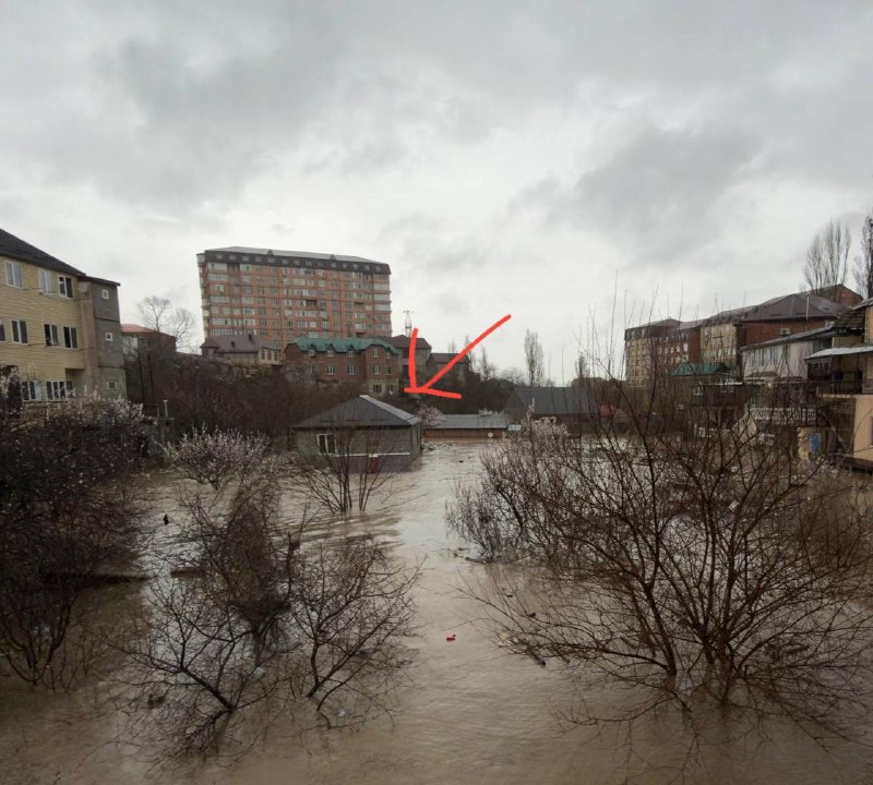 В Махачкале устраняют последствия подтопления частных домов после сильных дождей. фото