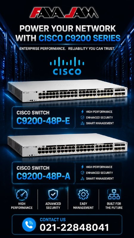 favajam | فاواجم: 🚀 Power Your Network with Cisco C9200 Series 🔵نسل جدید سوئیچهای سازمانی سیسکو برای شبکههایی که به سرعت، امنیت و پایدار