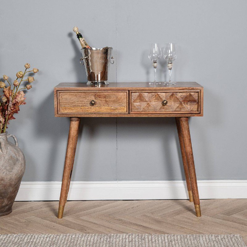 Консоль из массива манго находка для стиля эко Будто винтажная фактура, ничего лишнего только натуральное дерево и аккуратные чёрные ручки. Идеальн... - изображение 2 - стиля, telegram, view