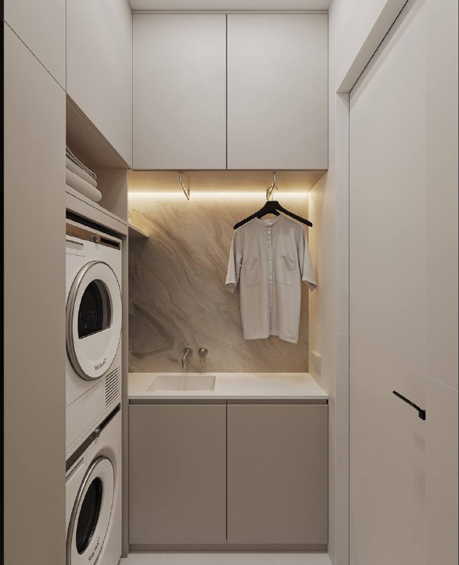 Стильная квартира в ЖК Большая семёрка. Выполнена в современном минимализме тёплые древесные фактуры, каменные поверхности и спокойная палитра созд... - изображение 9 - стильная, квартира, большая