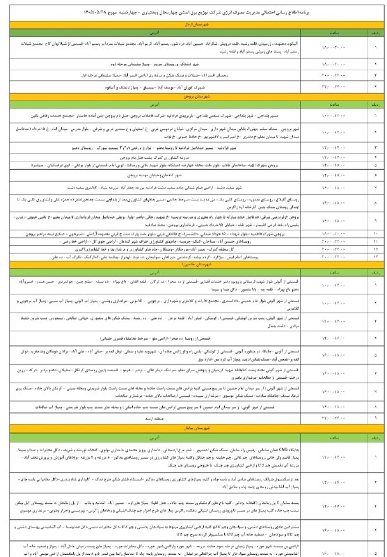 بروجن سلام: ⚡️جزئیات قطعی برق در شهرستان بروجن📆 چهارشنبه ۲۸ مرداد ۱۴٠۵〰〰〰〰 #بروجن_سلام🇯🇴🇮🇳 ↯🆔 @borujensalam