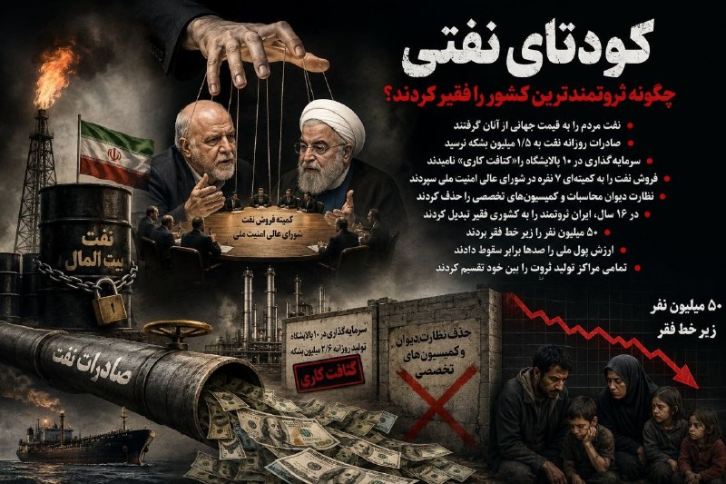 بولتن نیوز: از سهمیه‌بندی بنزین ۸۶ تا کمیته‌ی هفت‌نفره‌ی فروش نفت؛ پرونده‌ی یک تصرف آرام و بی‌سابقه در ثروت ملیکودتای نفتی؛ ملتی که 