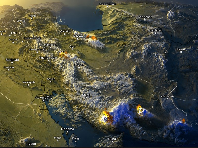 اخبارفوری و مهم: تصاویر ماهواره‌ای از مرکز و جنوب کشور نشان دهنده افزایش ابر و رعدوبرق است@akhbare_moheemتصاویر ماهواره‌ای از مرکز و جنوب