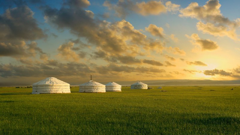 A steppe aheadYurts in the grasslands of Mongolia (© Michel Arnault/Shutterstock)