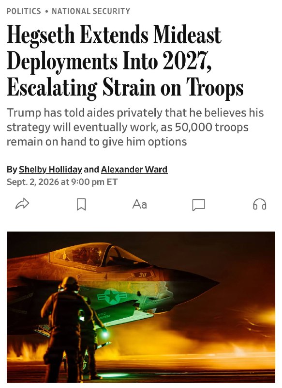 🇺🇸🇮🇷 - חדש: על פי דיווח של וושינגטון פוסט, הנשיא טראמפ שוקל באופן פרטי להכריז על סיום המלחמה עם איראן ו…