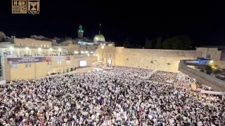 Nearly 100,000 Jewish people gathered last night at the Western Wall in Jerusalem to pray, cry out, and bring their peti...