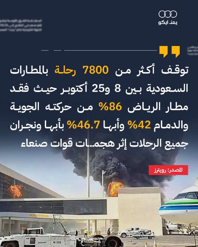 ומצור למצור יותר מ-7,800 טיסות בנמלי תעופה סעודיות בוטלו בין ה-8 באוקטובר ל-25 באוקטובר