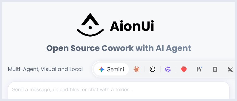 GitHub - iOfficeAI/AionUi: Free, local, open-source 24/7 Cowork app and OpenClaw for Gemini CLI, Claude Code, Codex, OpenCode,…