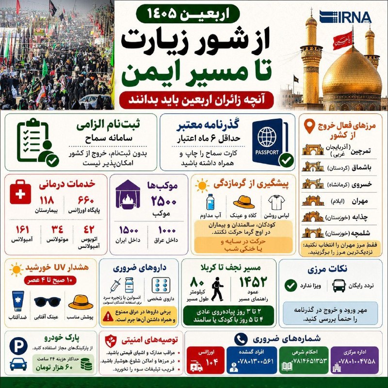📋מידע על IRNA ככל שהחוסייני ארבאין מתקרב, מיליוני צליינים שוב יוצאים לדרך האהבה, מסע שבנוסף ללהט רוחני וגי…