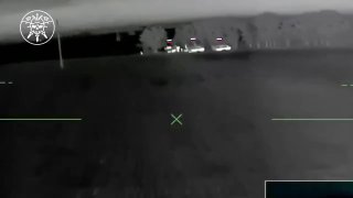 A Ukrainian attack drone flew straight into a truck loaded with Russian troops.