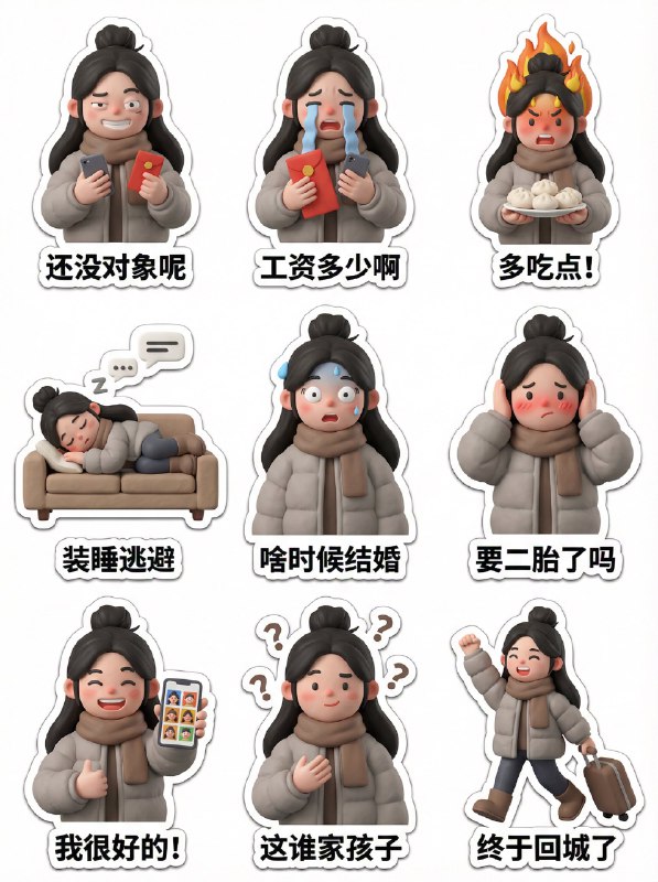 兄弟姐妹们！ 快速制作属于自己或者家人孩子的表情贴纸✌️可以自定义表情、动作、文本、包括职业不同也会有有趣的东西