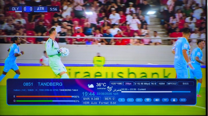 Hack Sat Feeds 📡: ⚽ فید سوپرلیگ یونان 🇬🇷🔥 دیدار بین دو تیم:🇬🇷 المپیاکوس 🆚 آترومیتوس📡 Eutelsat Hotbird 13B/13C/13G @ 13.0°E📶 10828 H 7200🆔