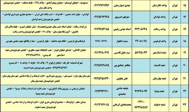 انجمن خوشنویسان ایران دفتر مرکزی: رسانه پست