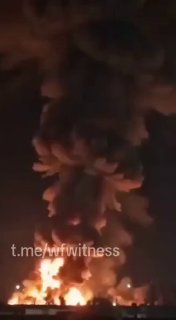 ️🇺🇸🇮🇷 שריפה גדולה פרצה באחוז בעקבות שביתות ארה"ב הלילה.