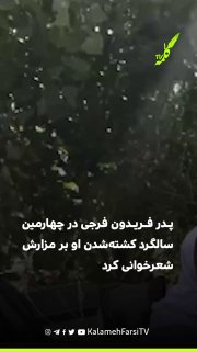پدر فریدون فرجی در چهارمین سالگرد کشته‌شدن او بر مزارش شعرخوانی کرد