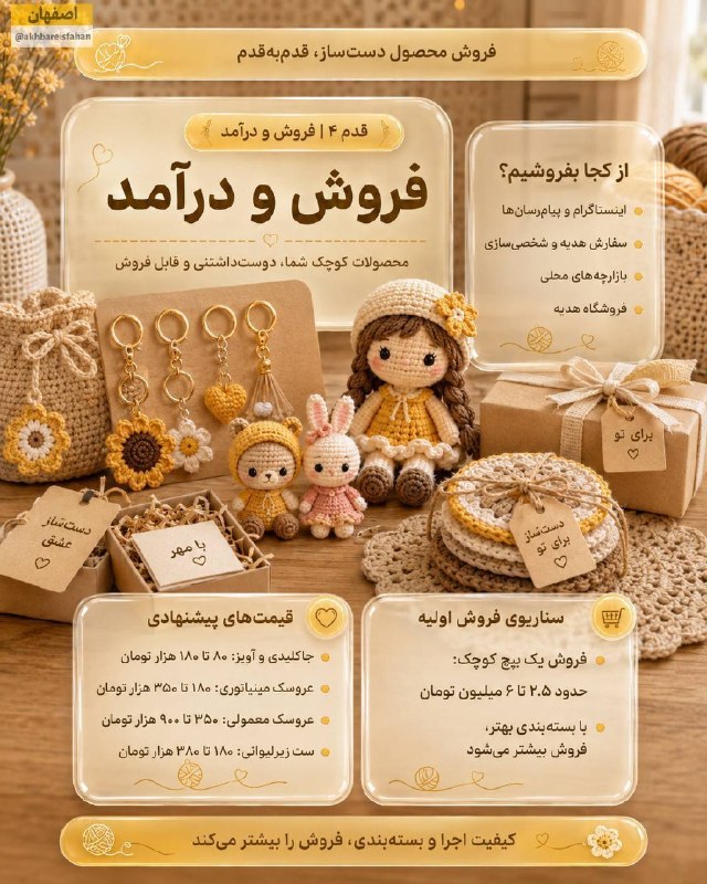 اخبار اصفهان: ♦️برای شروع یک کسب‌وکار خانگی با هزینه کم، بافتنی و قلاب‌بافی می‌تونه یکی از مناسب‌ترین گزینه‌ها باشه 🧶✨🔹️اگر روی محصولا