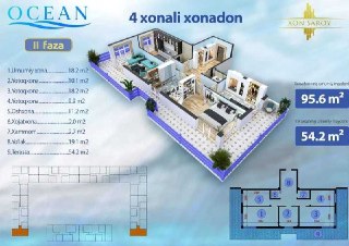 Срочно Продается Xonsaroy Ocean, 4x ком. кв.ра, 1-этаж.