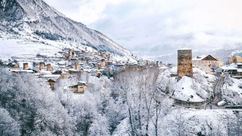 Frozen in timeMedieval towers in Mestia, Upper Svaneti, Georgia (© photoaliona/Getty Images)