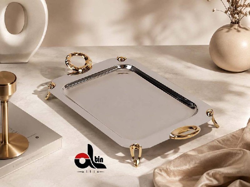بازرگانى آلتین: 👈 سينى چهارگوش دسته طلا طرح رویال👈سايز : بزرگ👈 برند : نگار👈 کد : ۴۸۰👈 لینک کانال تلگرام: @Rasulian👈اينستاگرامInstagram.c
