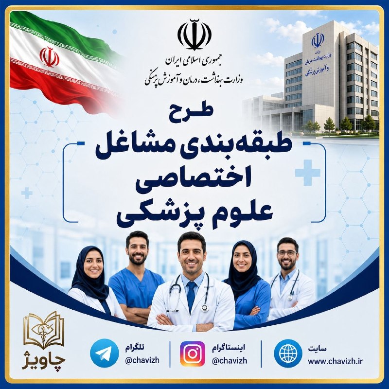 نیازمندی های علوم پزشکی کشور: 📚دانلود فایل PDF طرح طبقه بندی مشاغل اختصاصی وزارت بهداشت🌐لینک مستقیم دانلود فایل📱تلگرام@chavizh📱اینستاگرام@chavizh🌐سایت